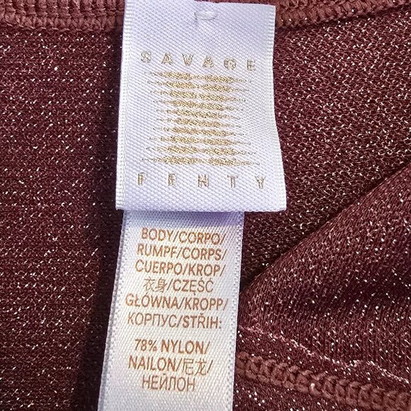 Savage X Fenty Sleep & Shine Hooded Onesie Red Cocoa - Picture 7 of 11